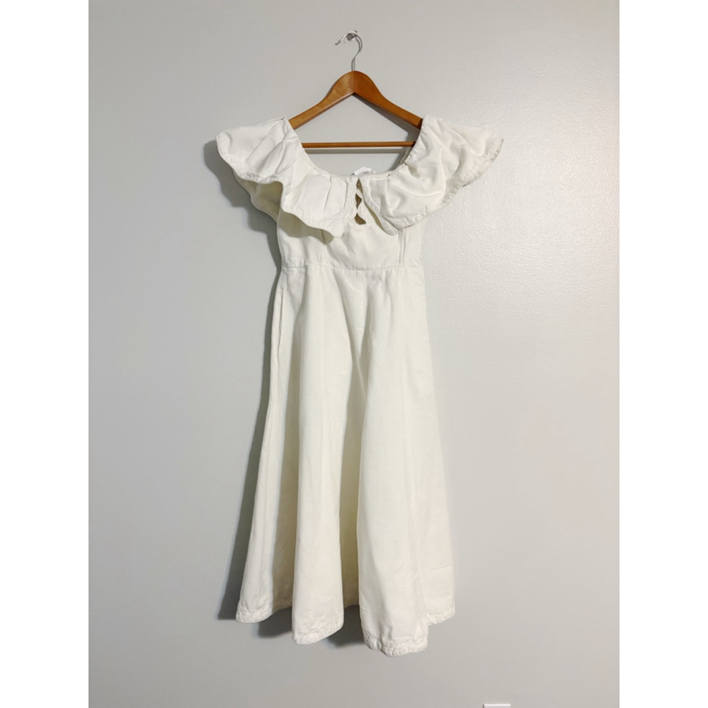 Sea New York Leona Linen Blend Scalloped Midi Dress - Picture 6 of 11